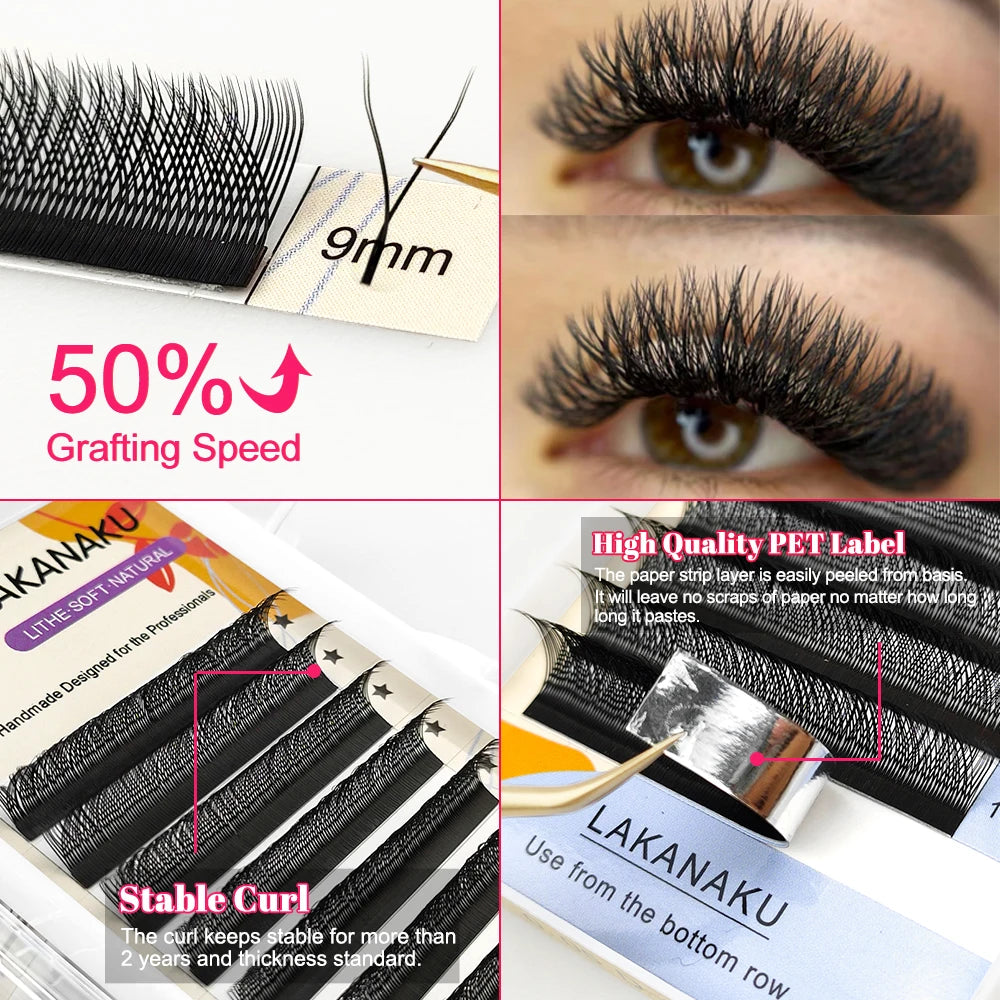 LAKANAKU YY Shape Volume Lashes Y Eyelash Extensions Cilia and Brazilian Volume Cashmere Mink Eyelash Extensions Cilios YY