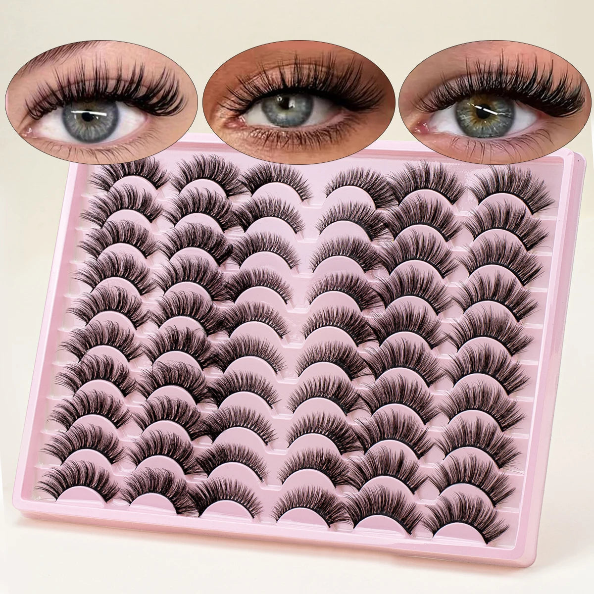 ISEEN 30pairs False Eyelashes 3D False Mink Lashes Cat and Soft Lashes Non-irritant Reusable Suitable for Beginners