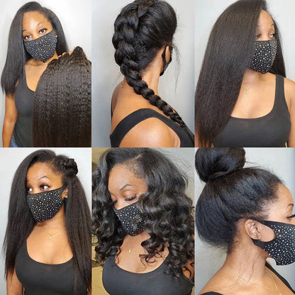 Kinky Straight Hair Bundles 100% Human Hair Extensions for Woman Cheap Yaki Straight Hair 1/3/4 Bundle Deals Natural Hair Weave