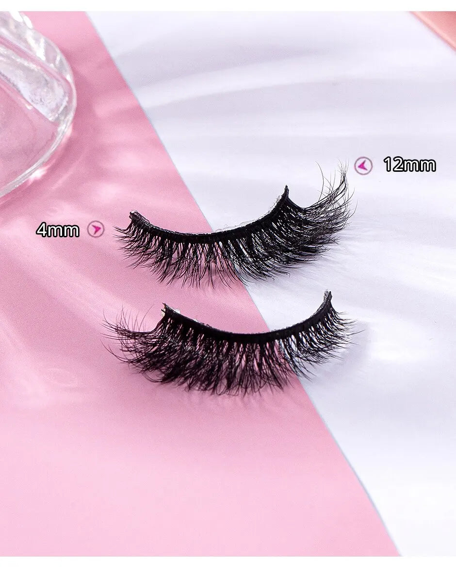 7 Pairs Pack 3D Wispy Cat Eye Fake Lashes Natural Look