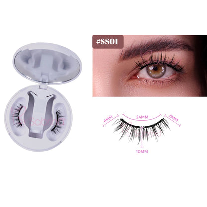 Natural Wispy Magnetic Eyelashes - Soft Flexible False Lashes Reusable No Glue Needed for Women Daily Party Wedding Makeup