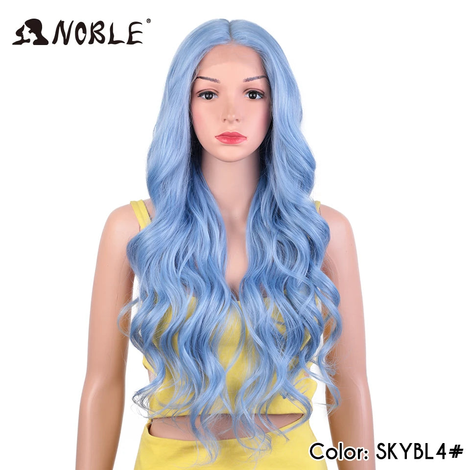 Noble Cosplay Lace Front Wig 30 Inch Lace  Long Wavy 360 0mbre Blonde Wig Red African American Synthetic Wigs For Black Women