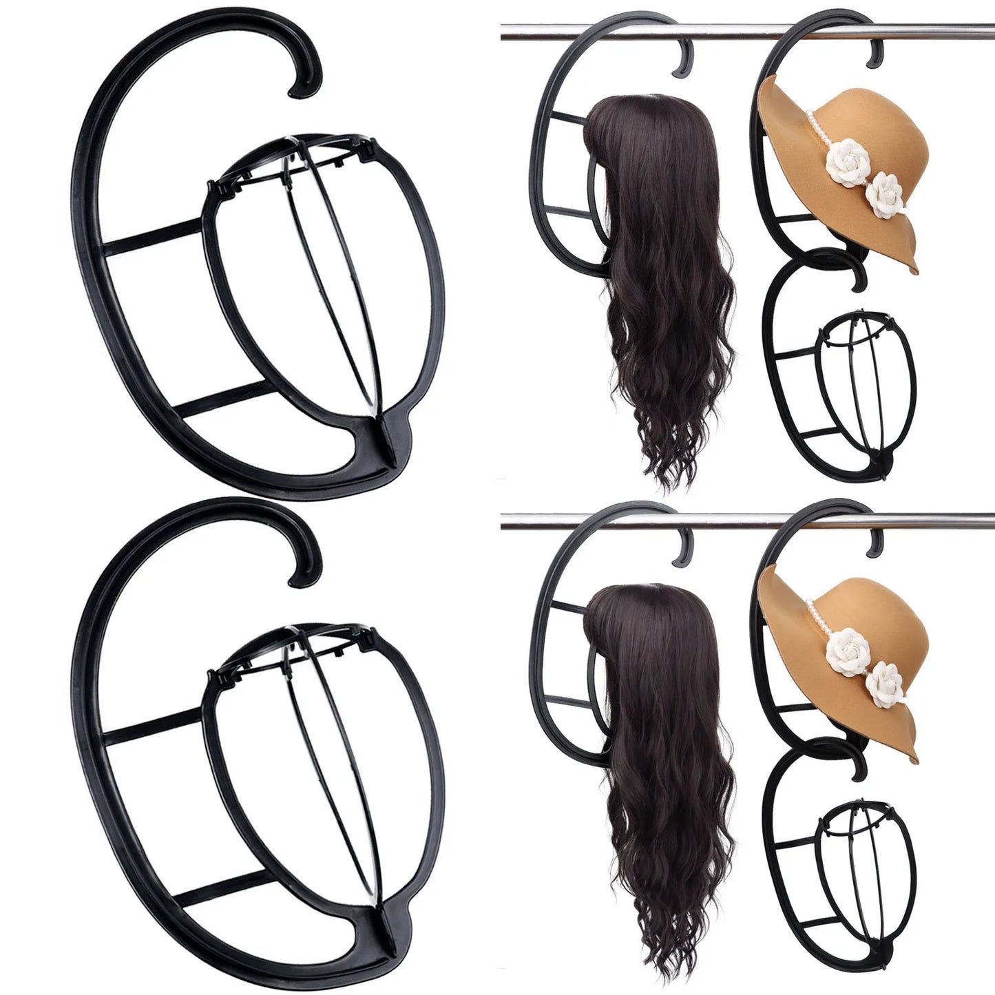 Wig Hanger Portable Hanging Wig Stand for Wigs and Hats Collapsible Wig Dryer Durable Wig Hanging stand Collapsible Wig