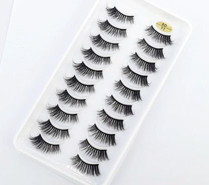 New 10 Pairs Crisscross Half Eye Lashes Natural False eyelashes Handmade 3D Mink Lashes Makeup Tools Reusable Eyelash Extension