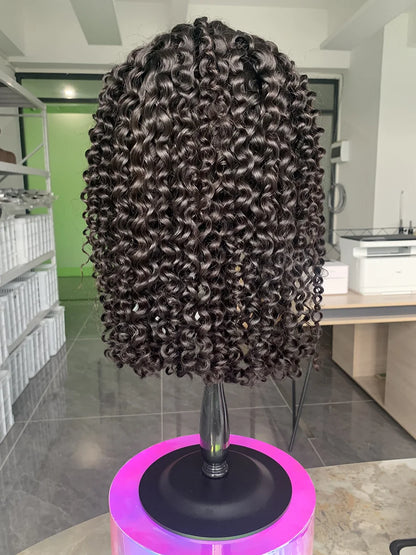 Raw Vietnamese Hair 250 Density 100 Human Hair Lace Frontal Wigs Kinky Straight Natural Black Bob Wig Lace Front Human Hair Wigs