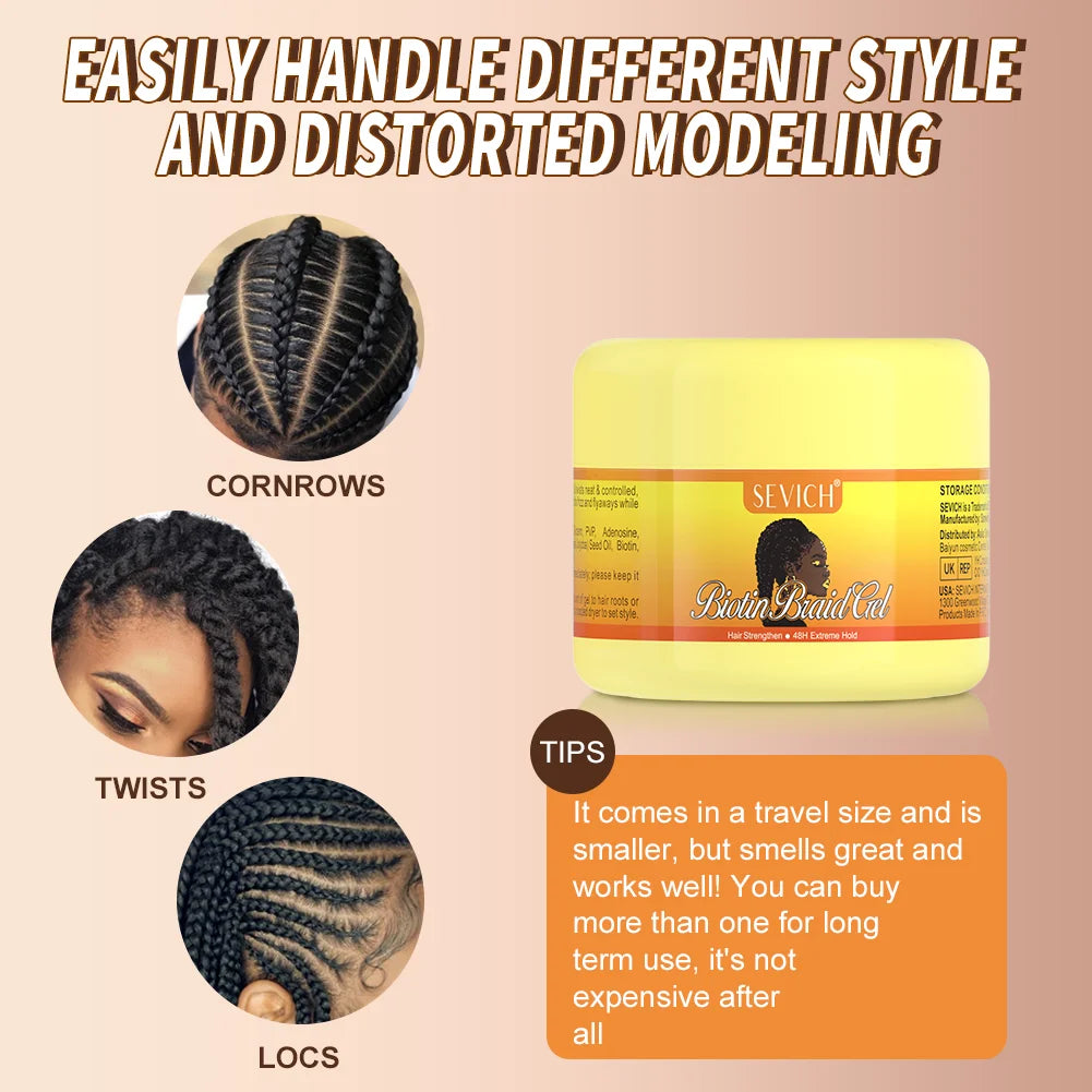 Edge Control Gel Set Hair Braiding Gel Biotin Anti Break Hair Wax Non-Greasy Hair Styling Cream Anti-Frizz Wax Stick For Wig