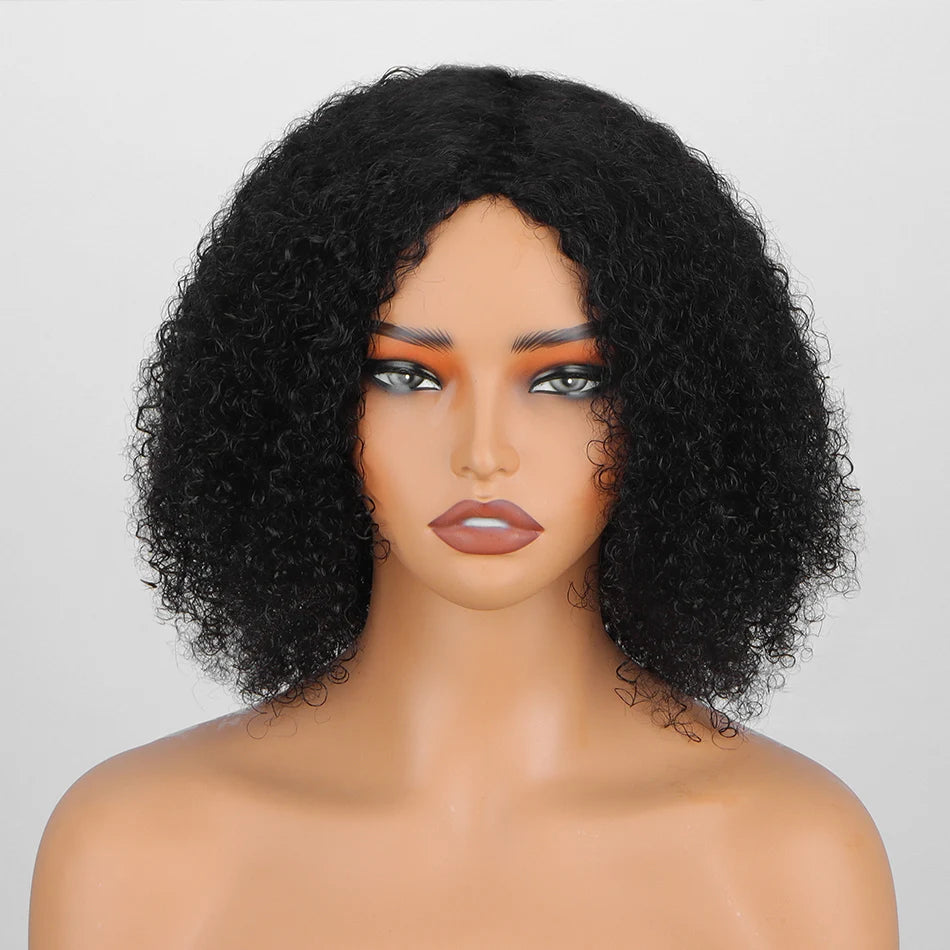 Afro Wigs Curls Short Curly Afro Kinky Wig 70s Bouncy Human Wigs Cosplay and Daily Two Styles Wigs