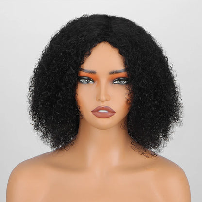 Afro Wigs Curls Short Curly Afro Kinky Wig 70s Bouncy Human Wigs Cosplay and Daily Two Styles Wigs