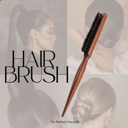 Hair Brush Boar Bristle Wooden Slim Line Comb Hairbrush Professional SalonExtension Hairdressing DIY Styling Tools Scalp Massage
