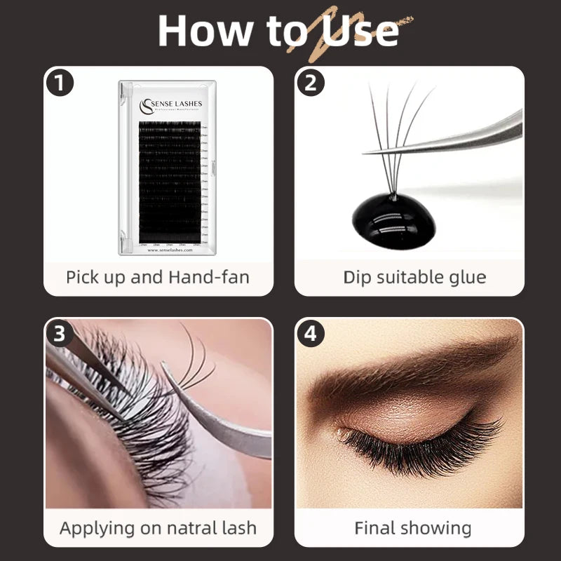 Faux Mink  8-25mm Natural Soft Lashes Bulk Wholesale Individual Lash 0.03MM Premium Mega Volume Eyelash Extensions Makeup