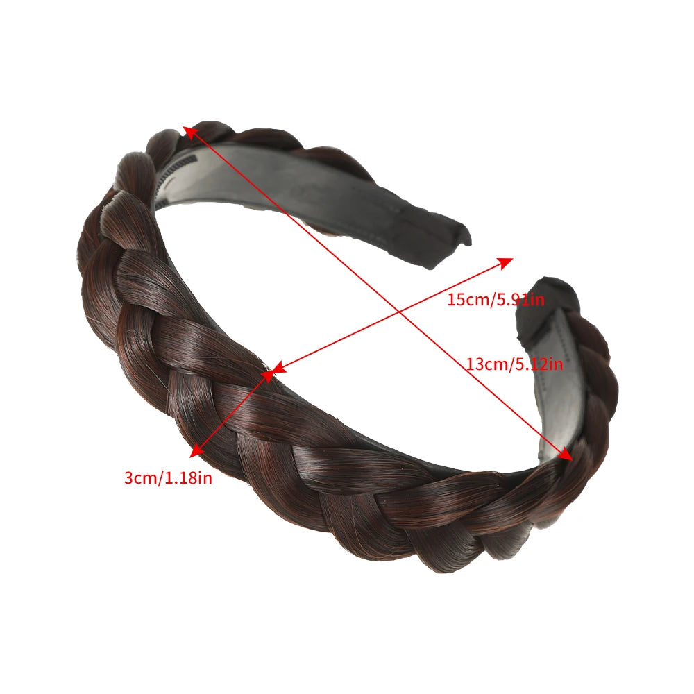 Braided Wig Headband Black Brown Fashion Hair Hoops Headband Ladies Girls Wash Face Hair Accessories Summer New Hair Bands