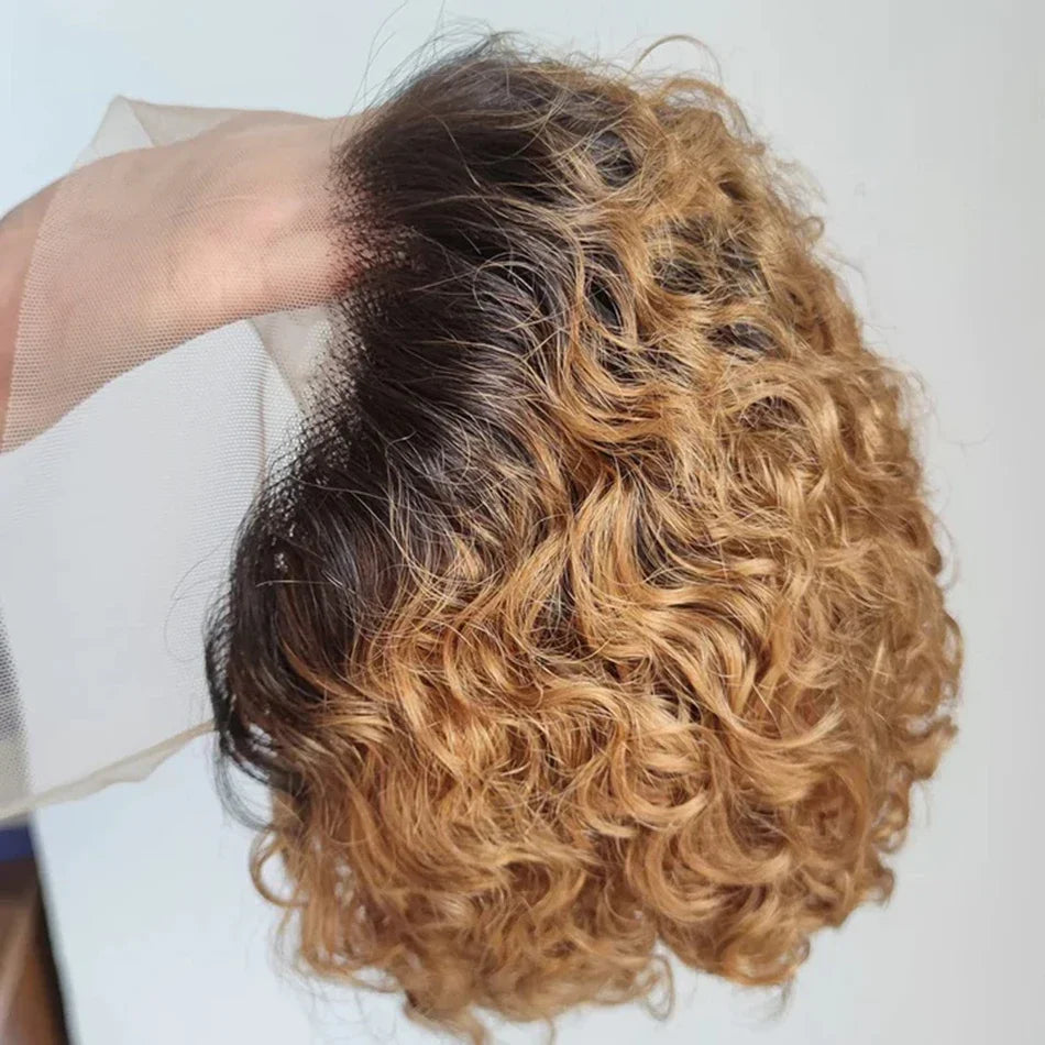 Peruvian Hair Short Inch Curly Pixie Cut Wig Hair with Bangs Cheap Price Bob with Bangs Wig Natural Black Short Wigs For Women