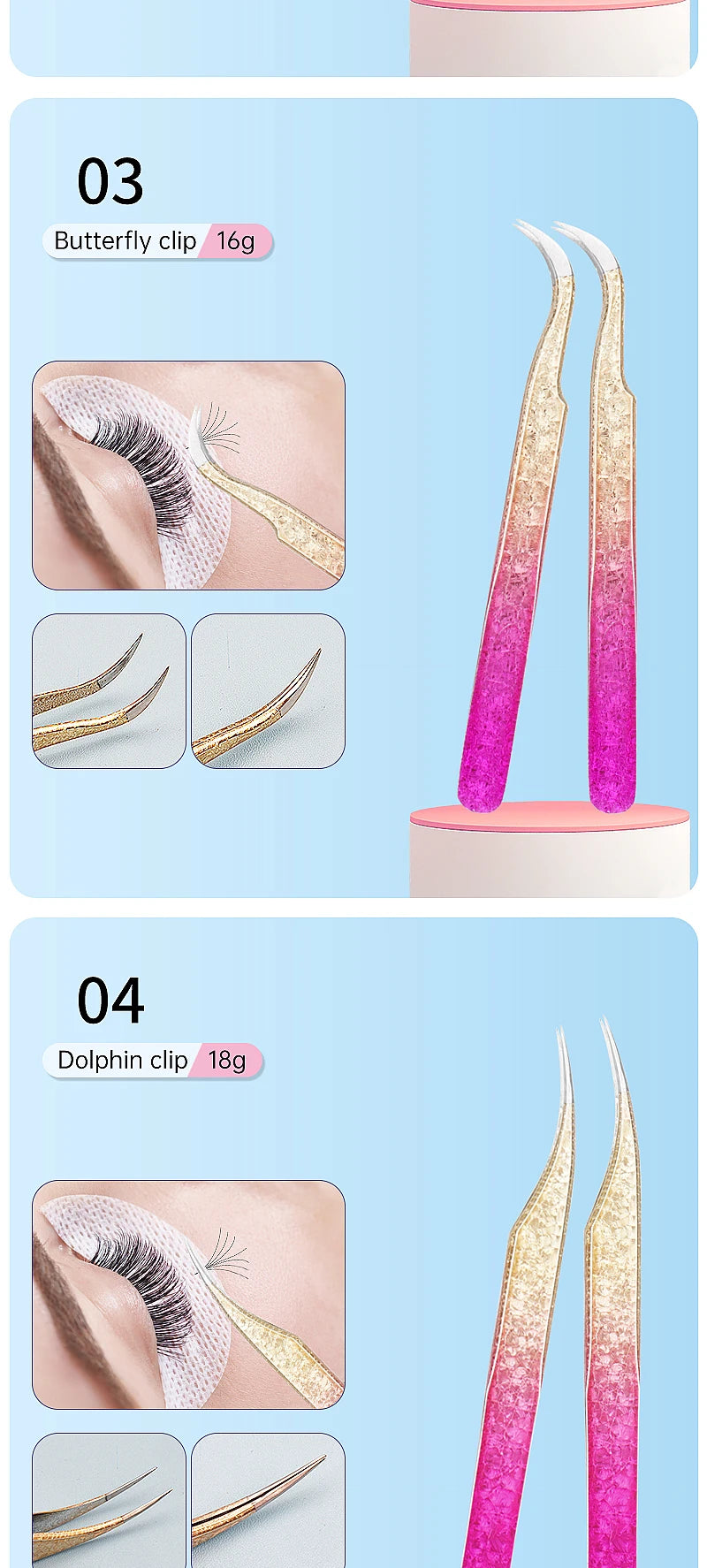 1 Pc Eyebrow Tweezers for Lashes Artists Ice Flower Anti-Static Stainless Steel Eyelash Extension Makeup Tweezer Tools