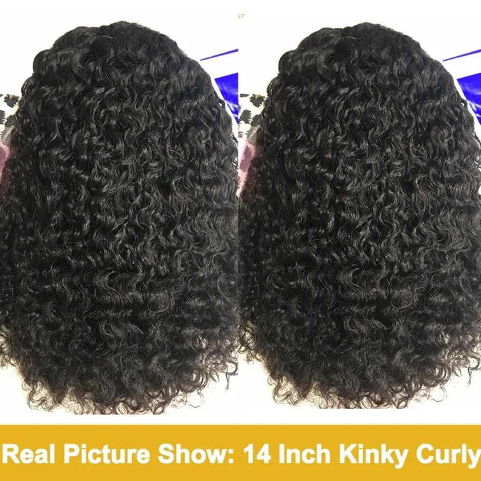 Mongolian Kinky Curly Wig Human Hair 13x4 Curly Lace Front Human Hair Wigs Deep Curly Lace Closure Wig For Women 180 Density