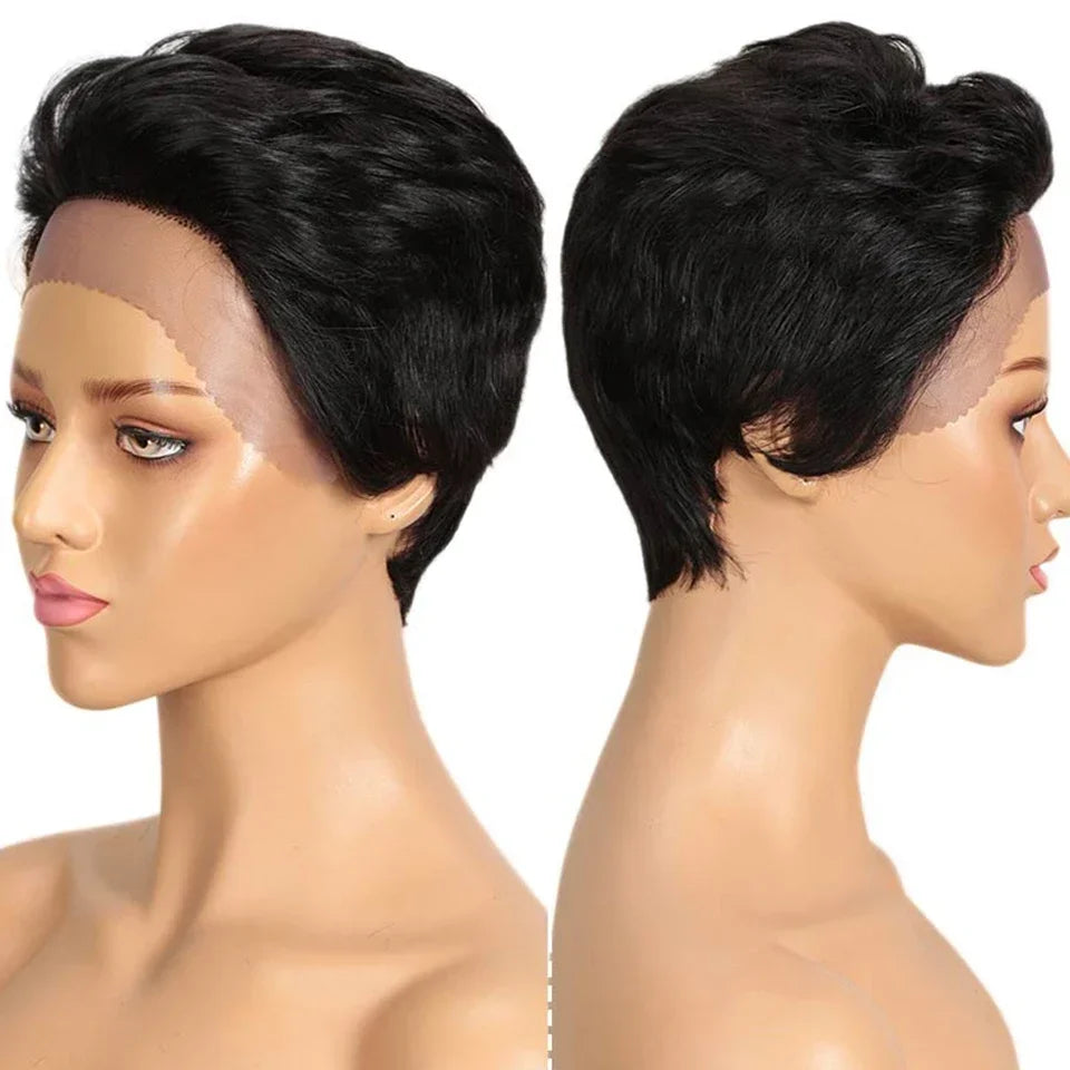 Peruvian Short Straight Hair Wig Pixie Lace Human Hair Wigs For Black Women  Remy Hair Short Lace Pixie Cut Fashion wig