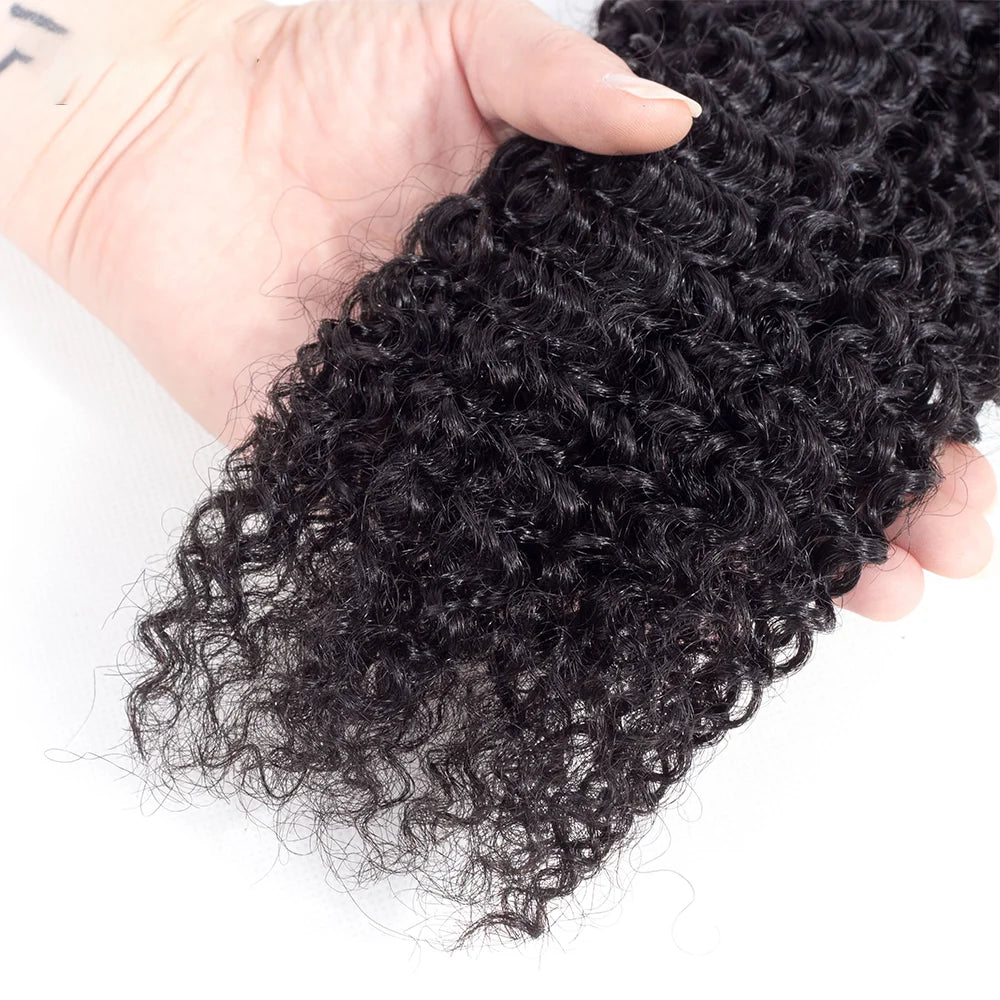 Mongolian Curly Hair Weave Bundles Virgin Kinky Curly Human Hair Bundle 100% Unprocessed Hair Extensions Natural Black Color
