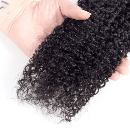 Mongolian Curly Hair Weave Bundles Virgin Kinky Curly Human Hair Bundle 100% Unprocessed Hair Extensions Natural Black Color