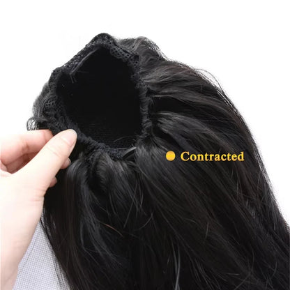 Ponytail Human Hair Extensions With Clip In Drawstring Ponytail Straight Body Wave Brazilian Pony Tail For Women Queen Hair