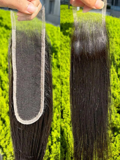 16A Double Drawn Vietnamese Bone Straight Bundles with 13x4 Lace Frontal 100% Raw Human Hair Bundle with 2x6/5x5 HD Lace Closure