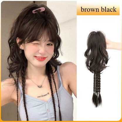Ashely 14inch Waterfall Half A Ponytail Wig for Woman Clip-on High Ponytail Hair Clips Synthetic Wig High Quality Hair Extension