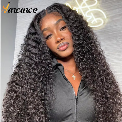 Human hair lace front wig Kinky Curly glueless preplucked human wigs ready to go Yawawe Wear Go wig
