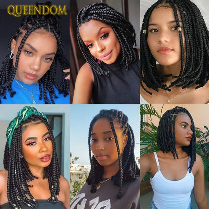 Full Lace Wigs for Black Women Short Bob Braided Wigs Knotless Box Braids 360 Lace Front Wigs Cornrow Synthetic Wigs 12 Inch