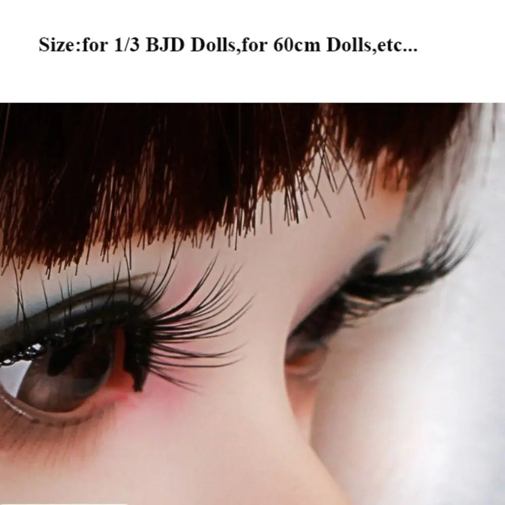 1Pair 60cm Doll False Eyelashes DIY Eyes Lash Black Simulation Toy Eye Opening Modification Tool for 1/3 BJD Dolls Accessories