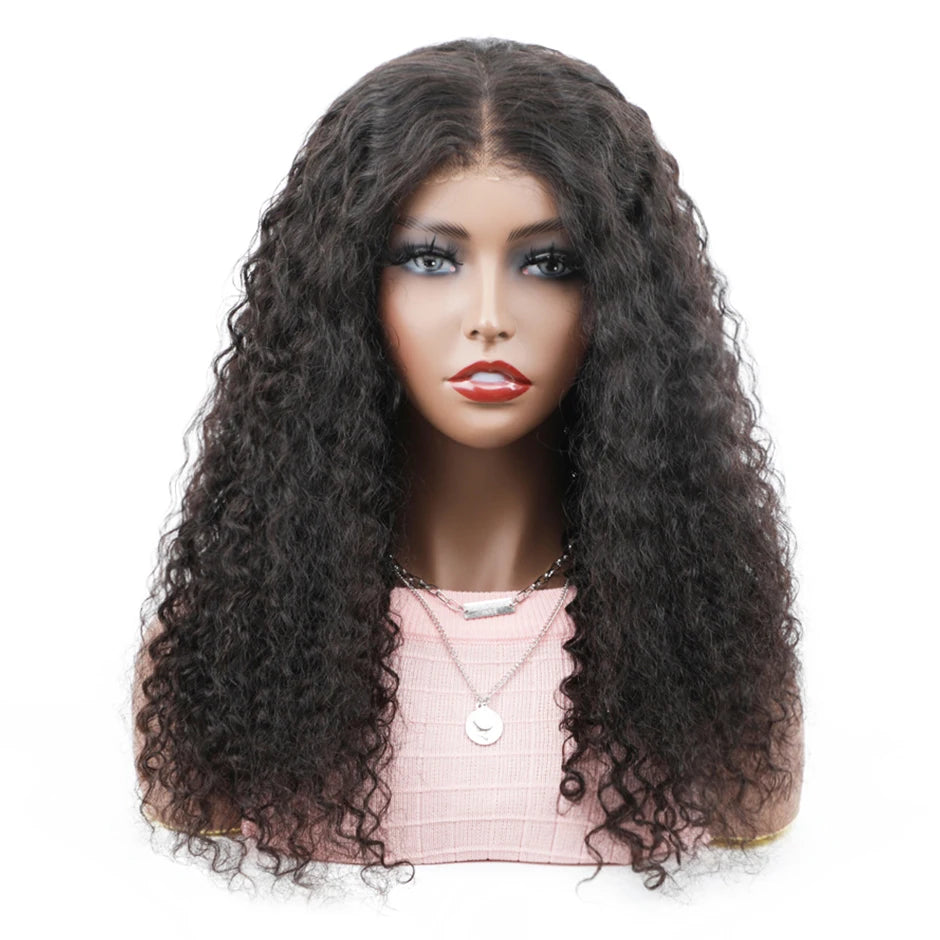 Wear And Go Glueless Wigs Water Wave HD Lace Closure Wigs Human Hair 180% Density Lace Frontal Pre-Cut Preplucked Hairline