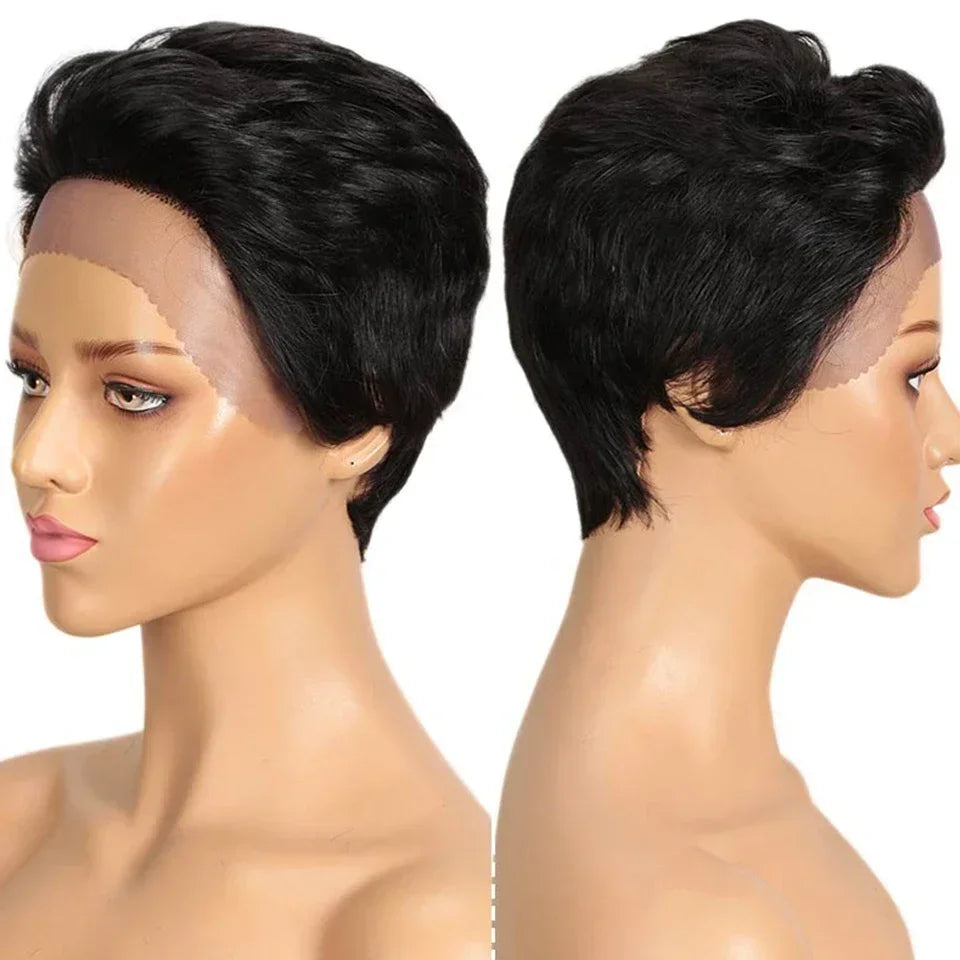 Peruvian Short Straight Hair Wig Pixie Lace Human Hair Wigs For Black Women  Remy Hair Short Lace Pixie Cut Fashion wig