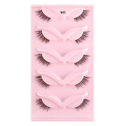 Cat Eye Lash 3/5/10 Pairs Half Lashes Natural Long False Eyelashes Wispy 3D Mink Lashes Volume Faux Cilios Extension Makeup Tool