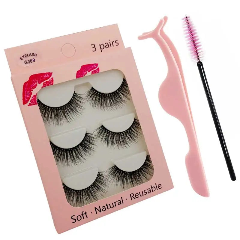 Eyelashes 3d mink lashes natural long make up false eyelashes eyelash brushes makeup eye lashes tweezers 3d lashes maquiagem