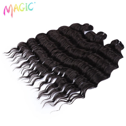 Magic Hair Synthetic Loose Deep Wave Braiding Hair Extensions 24 Inch Water Wave Braid Hair Ombre Blonde Twist Crochet Curly Hai