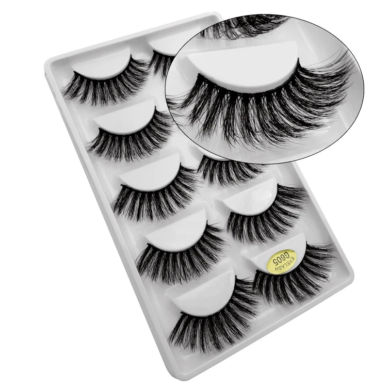 5 Pairs 3d mink eyelashes eyelash extension natural false eyelashes volume dramatic 3d lashes maquillaje mink cilios makeup tool