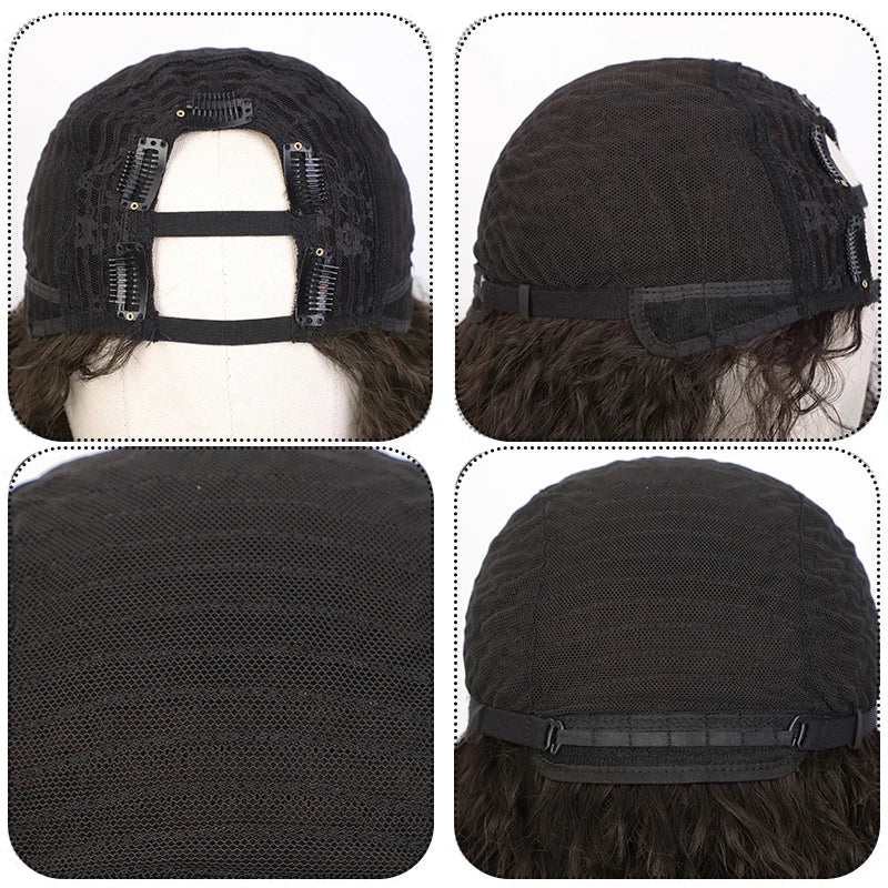Afro Curly U Part Wig Synthetic Braided Hair Texture with Unique Bouncy Curls in the End 24 Inch Soft Kinky Curly Full Hair Wigs