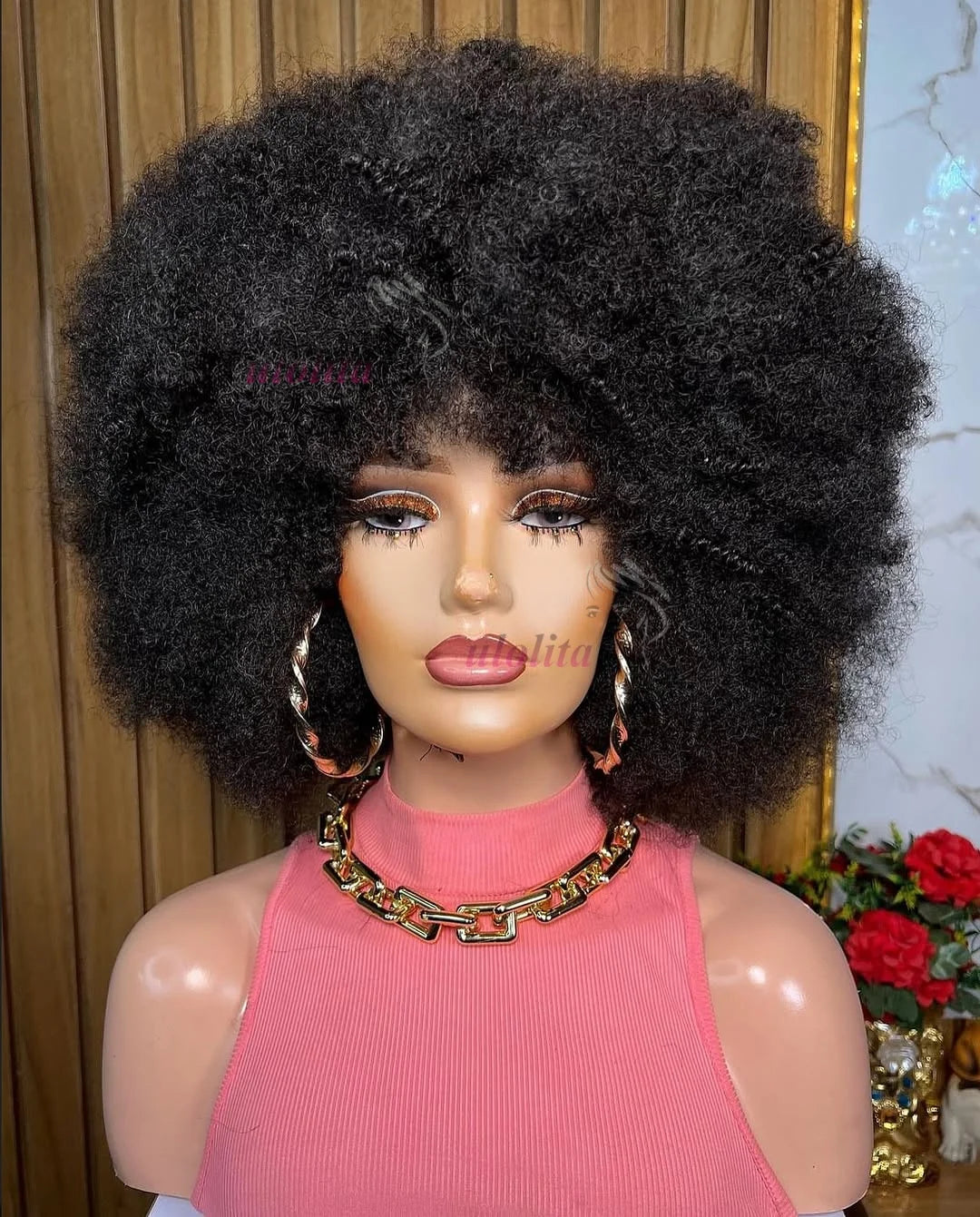 Peruvian Hair Pixie Short Afro Kinky Curly Bob Cut Bouncy Cheap Full Machine Made Human Hair Wigs For Black Women Glueless Remy