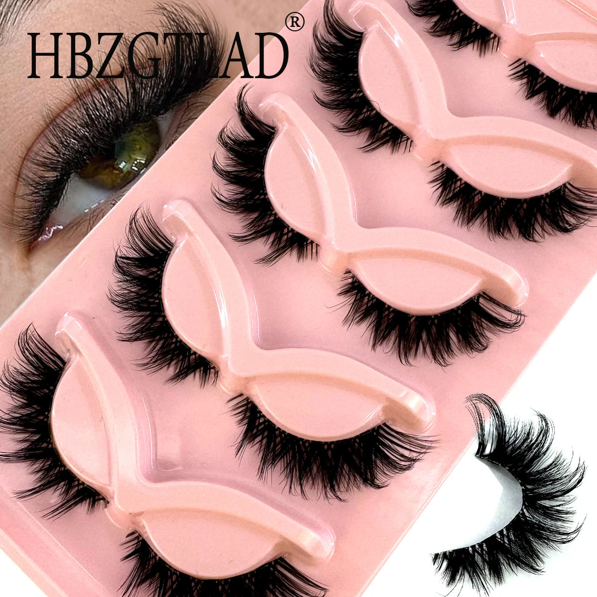 New 5 Pairs Cat Eye Lashes Faux Mink Eyelashes Natural long Manga Lashes Winged End Eye Elongated Eyelashes Fake Lashes Makeup