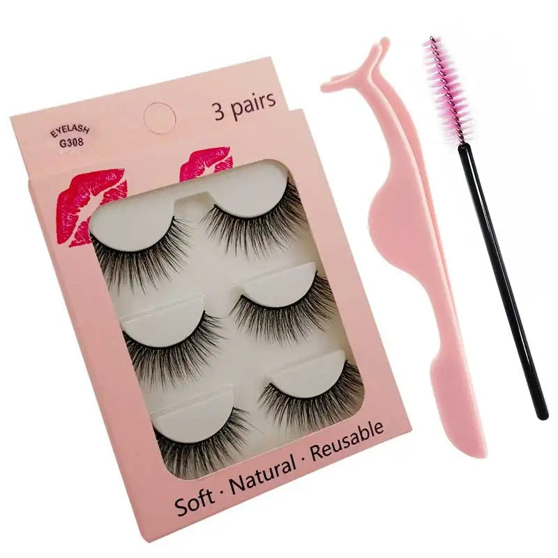 Eyelashes 3d mink lashes natural long make up false eyelashes eyelash brushes makeup eye lashes tweezers 3d lashes maquiagem
