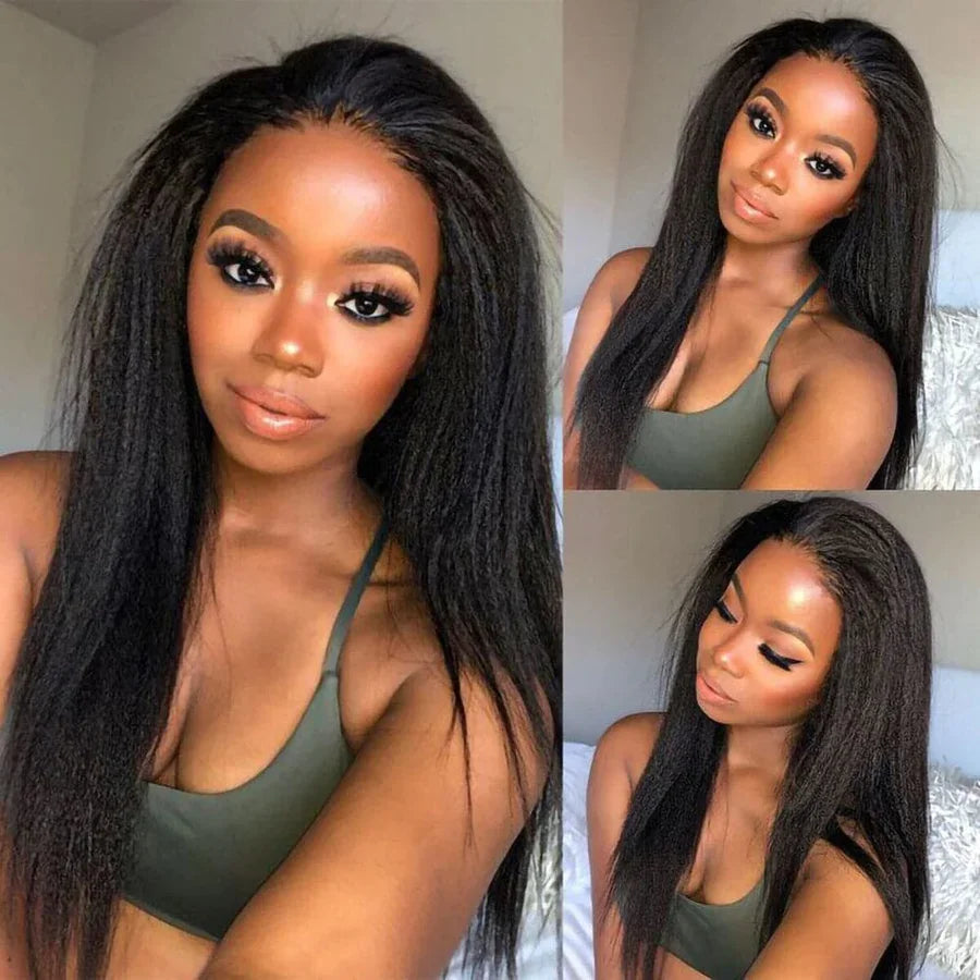 12A Raw Indian Kinky Straight 3 Bundles With Closure Human Hair Bundles With HD Frontal Yaki Straight Weave Bundles With Frontal