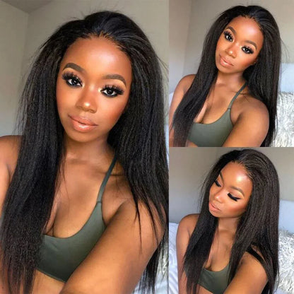 12A Raw Indian Kinky Straight 3 Bundles With Closure Human Hair Bundles With HD Frontal Yaki Straight Weave Bundles With Frontal