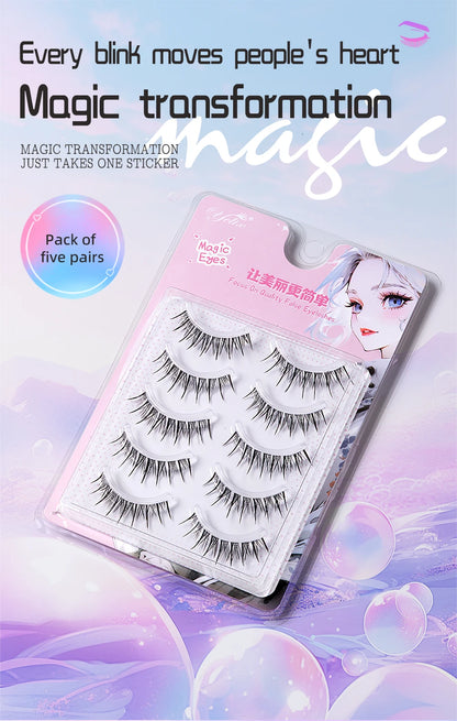 Yelix Manga Lashes With Clear Band Natural Eyelashes Spiky Asiatic Eye Soft Wispy Lashes 2024 Girl Group False Lashes