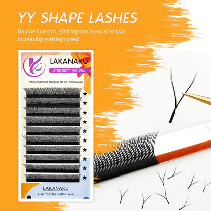 LAKANAKU YY Shape Volume Lashes Y Eyelash Extensions Cilia and Brazilian Volume Cashmere Mink Eyelash Extensions Cilios YY