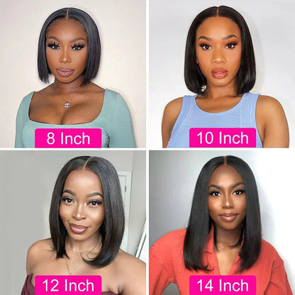 Glueless wigs  T Part Lace Front Wig 13*4 Lace Front Human Hair Wigs For Women  Closure Wigs 180 Density Short Straight Bob Wigs