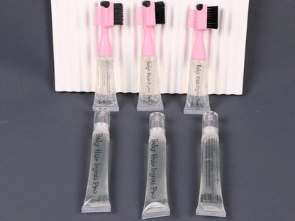 1Pcs Hair Styling Edge Control Gel With Brush For Baby Hair Portable Hair Fixative Gel Hair Cream For Natural Hair Africa 10Ml