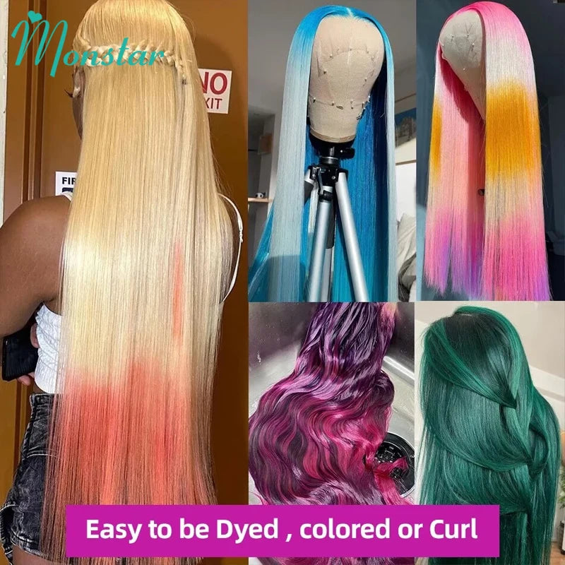Real 13x4 13x6 HD Lace Frontal Wig 613 Blonde Lace Front Wig Human Hair Bone Straight Human Hair Wigs Pre Plucked with Baby Hair