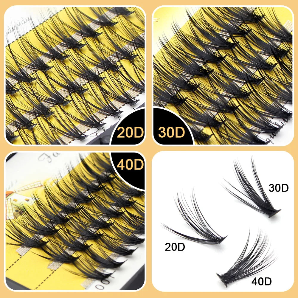 Moonlily Soft Mink Silk 20D/30D/40D Lashes Cluster Eyelash Extension Natural Long 3D Volume Effect Faux Bunche Individual Makeup