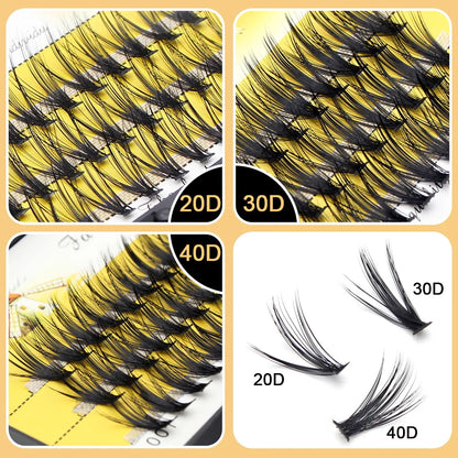 Moonlily Soft Mink Silk 20D/30D/40D Lashes Cluster Eyelash Extension Natural Long 3D Volume Effect Faux Bunche Individual Makeup