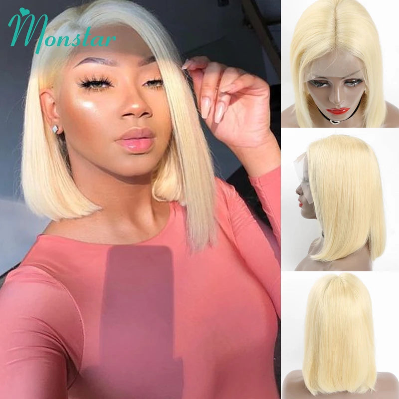 5x5 Closure Glueless Wigs Ready to Wear 613 Blonde 13x4 13x6 Frontal Bob Wigs Brazilian Bone Straight Human Hair Wigs for Women