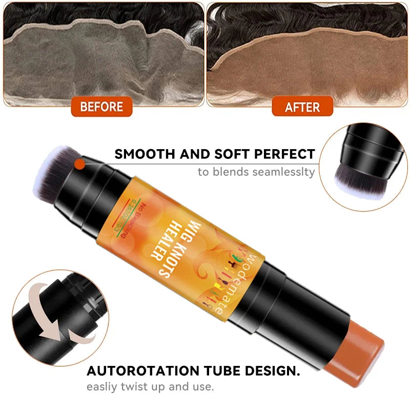 Lace Tint Stick Waterproof Wig Knots Healer With Brush Portable Lace Dyeing Stick Wig Grids Concealer For Frontal Hairline