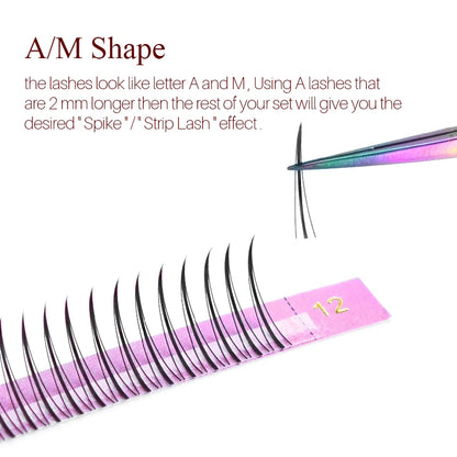 Song Lashes A Shape Wispy Fairy+V-shaped Lower Eyelashes+Wispy Spikes High Quality Eyelash Extension Group Makeup Supplies