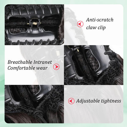 Ponytail Extension Synthetic Claw Clip in Hairpiece Curly Wavy Ponytail Hair Extensions Long Pony Tail Hairpiece for Women